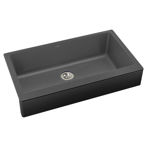 Elkay Quartz Luxe 35-7/8 X 20-15/16 X 9 Single Bowl Farmhouse Sink With Perfect Drain Charcoal ELXUFP3620CH0 - main